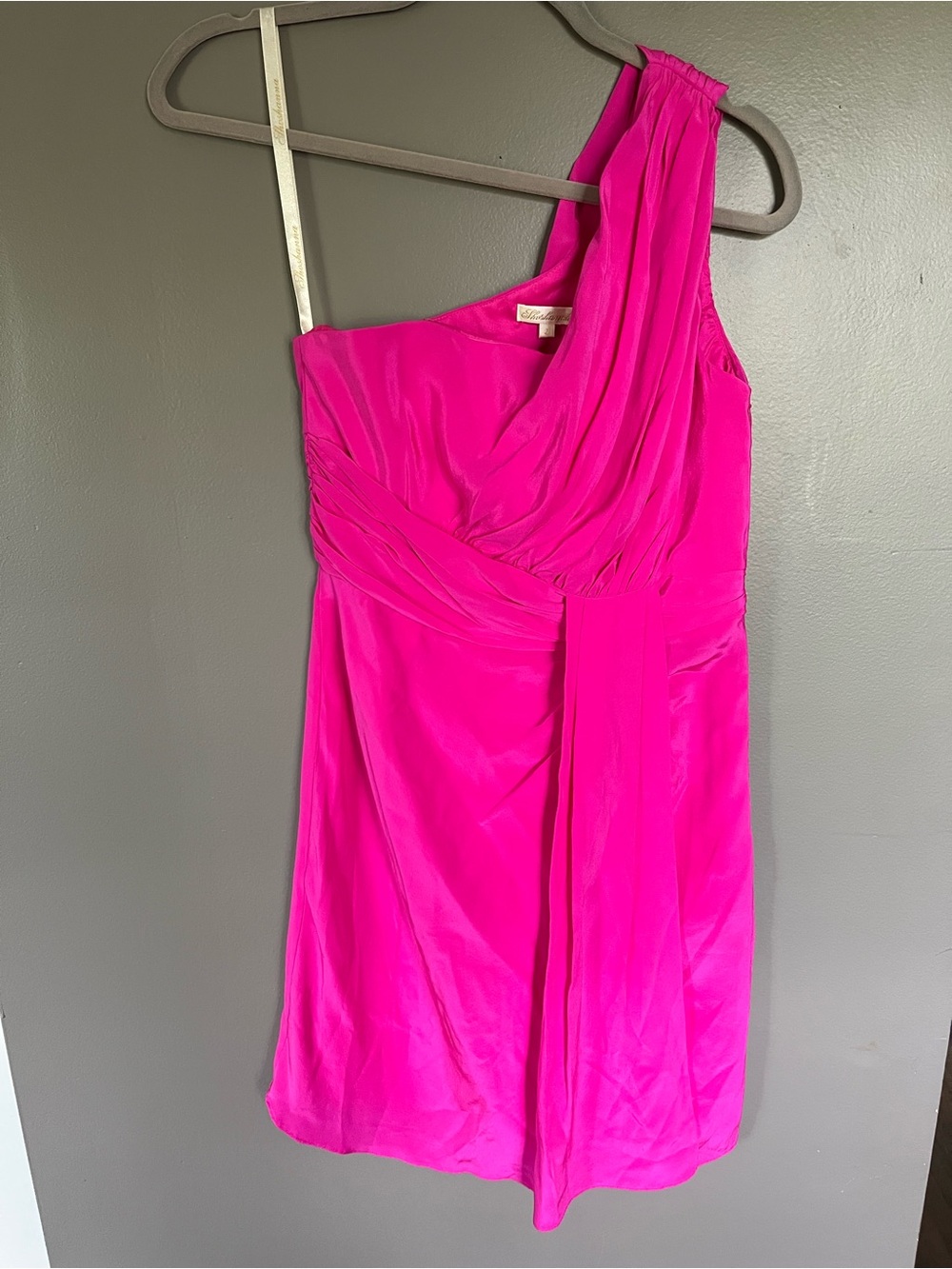 Shoshanna One-Shoulder Silk Dress